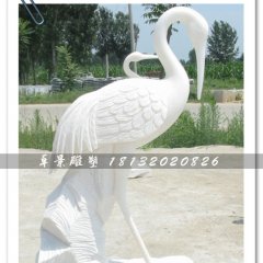 白色仙鶴雕塑，石雕仙鶴雕塑，漢白玉仙鶴