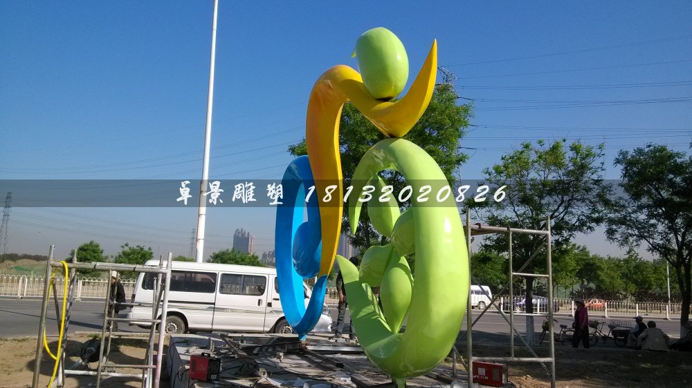 不銹鋼卡通雕塑，彩色不銹鋼雕塑