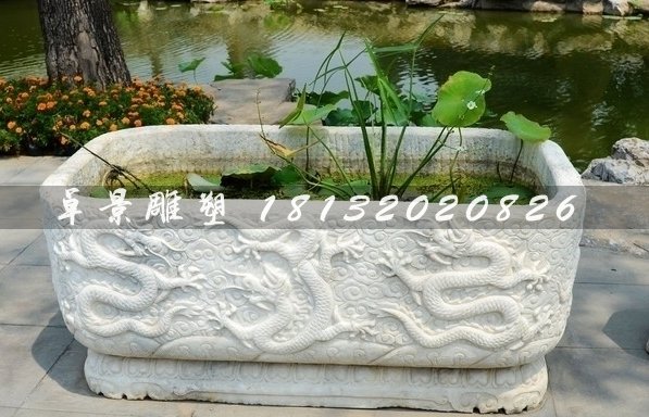 石雕花盆，石頭花盆