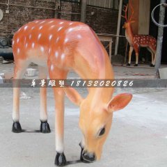 玻璃鋼卡通小鹿雕塑，梅花鹿玻璃鋼