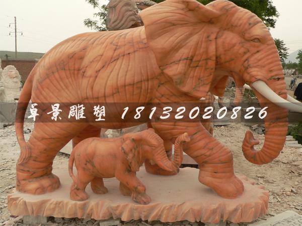 石頭大象，石雕大象，石雕母子象
