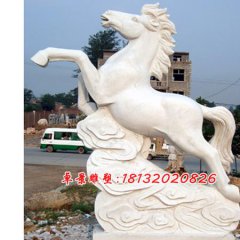 石雕馬，漢白玉小馬雕塑，奔馬雕塑