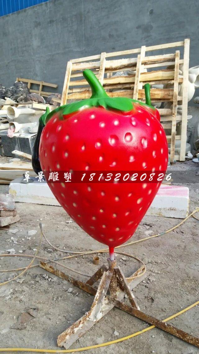 玻璃鋼草莓雕塑，玻璃鋼水果雕塑 (2)