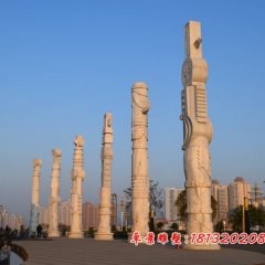 華表龍柱，石雕龍柱