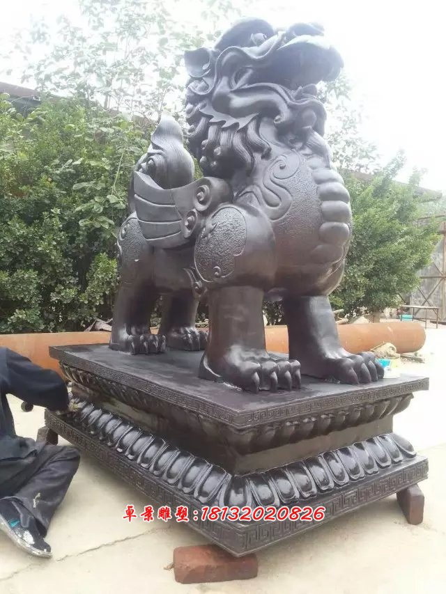 銅麒麟雕塑,企業(yè)門口麒麟銅雕
