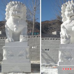 3米高石頭獅子，石雕獅子雕塑