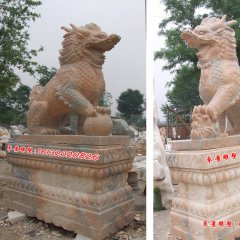石雕麒麟雕塑，石頭麒麟雕塑，麒麟石雕