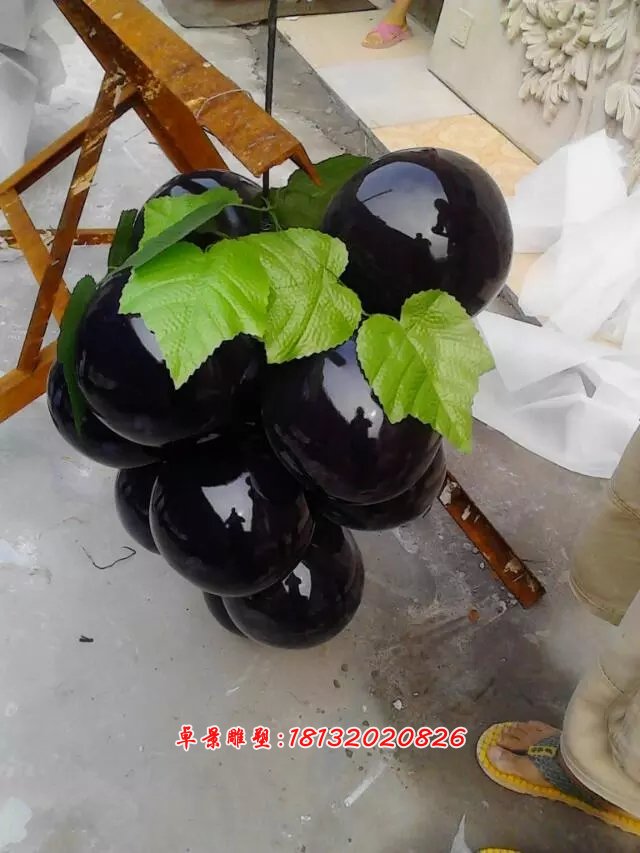 玻璃鋼葡萄雕塑，玻璃鋼水果雕塑