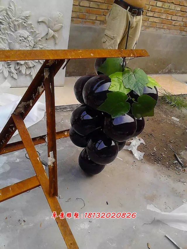 玻璃鋼葡萄雕塑，玻璃鋼水果雕塑