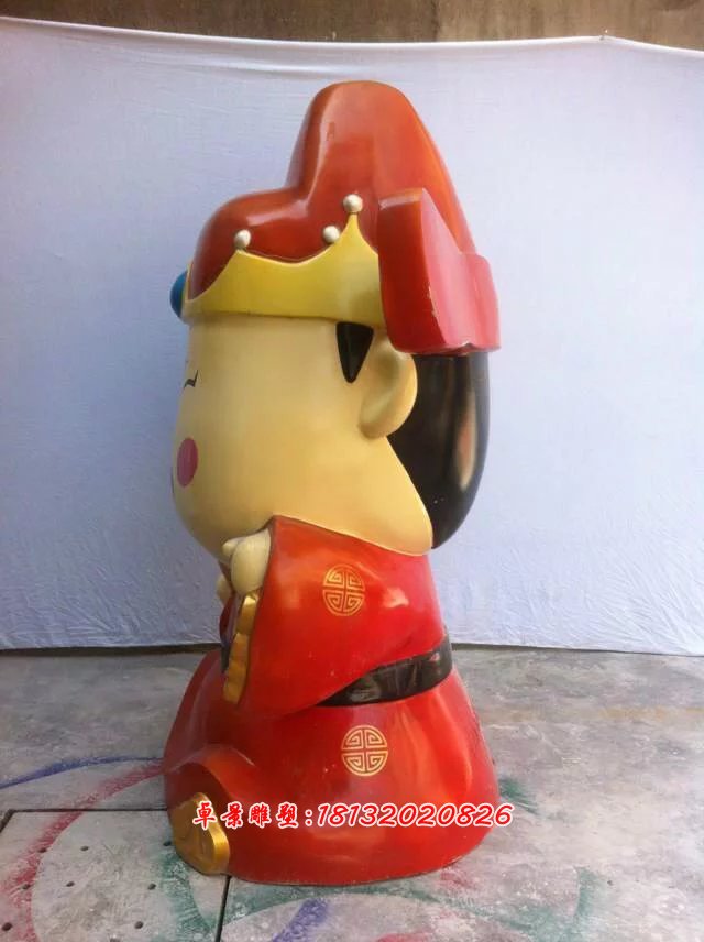 玻璃鋼財(cái)神雕塑，玻璃鋼卡通財(cái)神雕塑