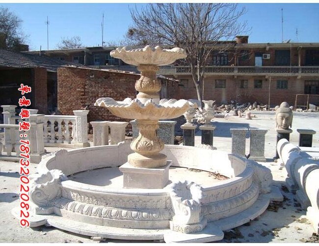 石雕噴泉，大理石噴泉雕塑