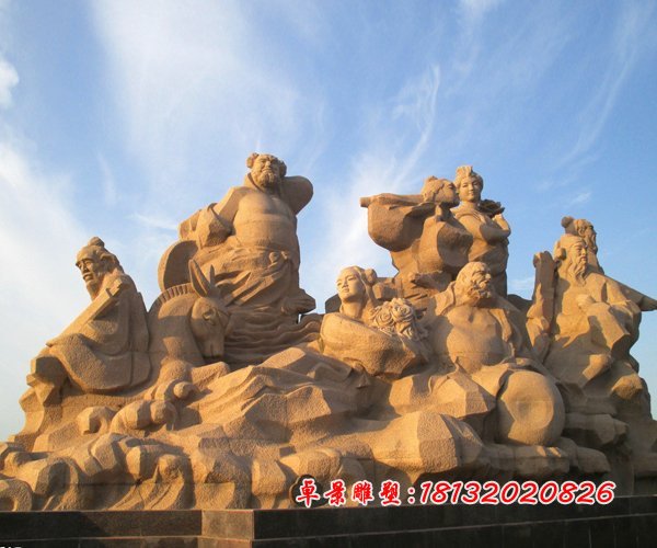 八仙石雕,八仙過(guò)海石雕