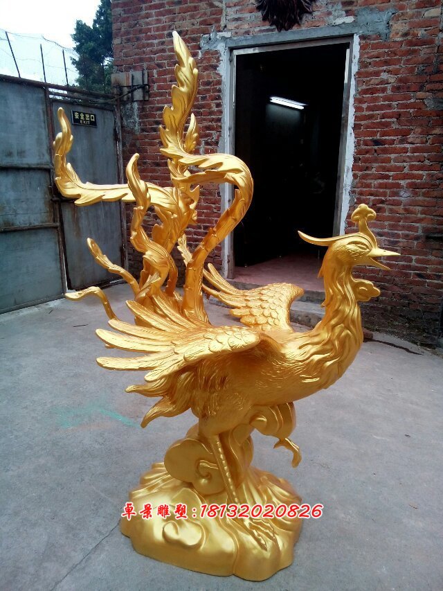 玻璃鋼鳳凰雕塑，仿真鳳凰雕塑 (1)