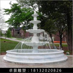 噴泉石雕，漢白玉噴泉，三層石噴泉