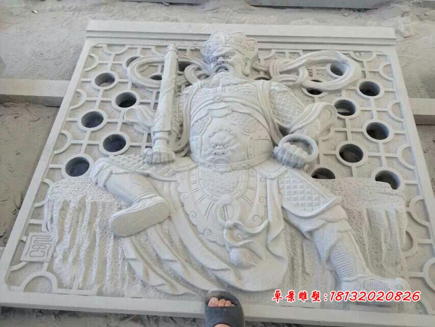 四大天王石浮雕，漢白玉四大天王石浮雕 (2)