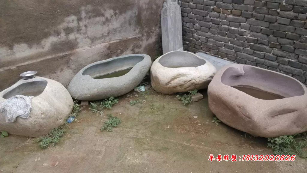 大理石花盆，石水盆 (3)