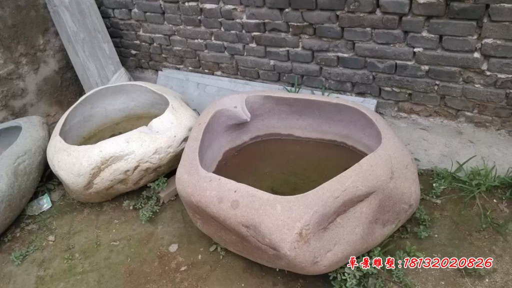 大理石花盆，石水盆 (4)