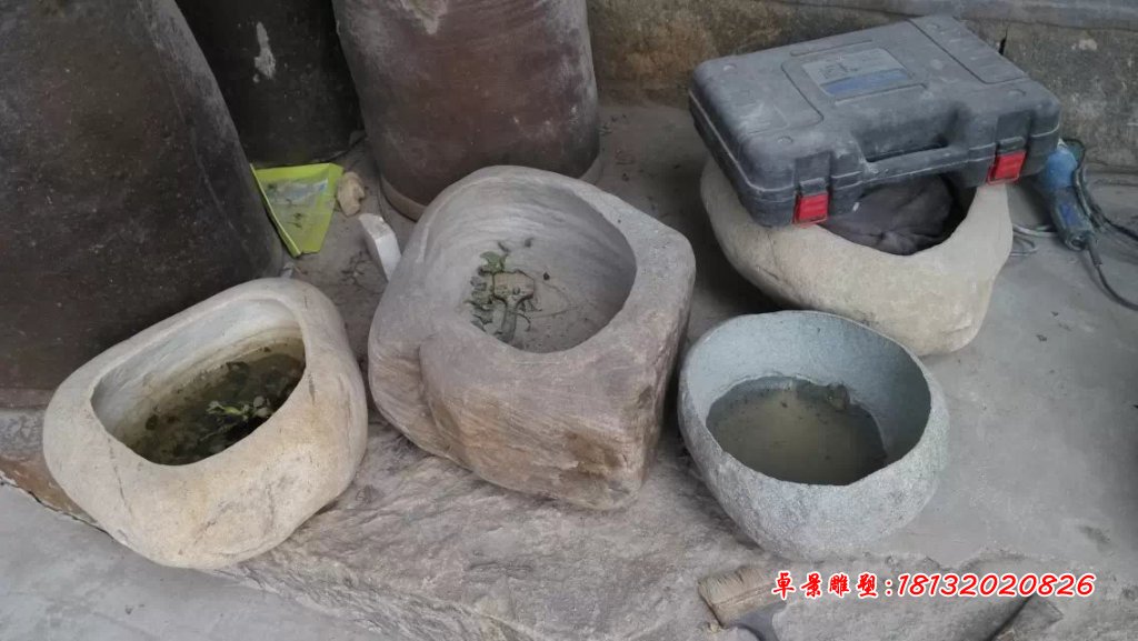 大理石花盆，石水盆 (6)