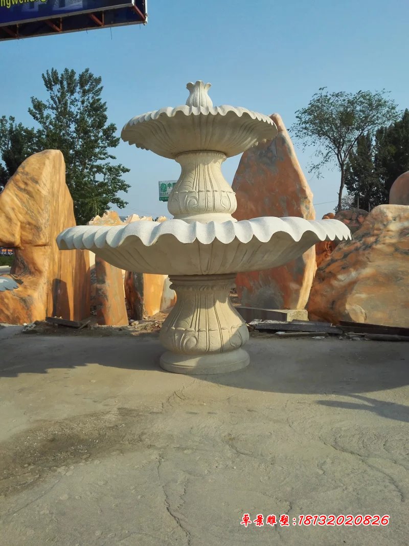 大理石噴泉，兩層石噴泉 (2)