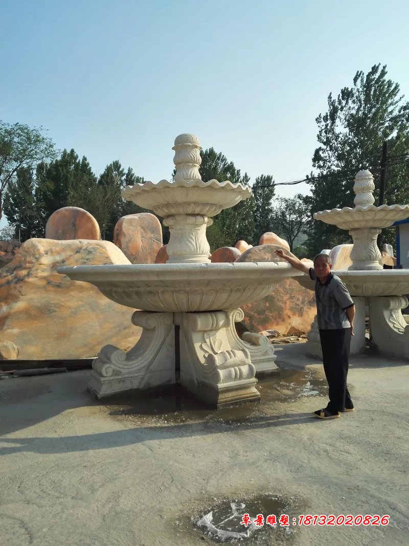 大理石噴泉，兩層石噴泉 (3)