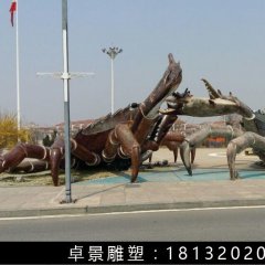 玻璃鋼螃蠏雕塑，仿真螃蠏雕塑
