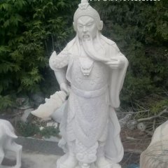 關(guān)公石雕，漢白玉關(guān)公雕塑