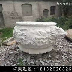 石水缸，漢白玉水缸雕塑