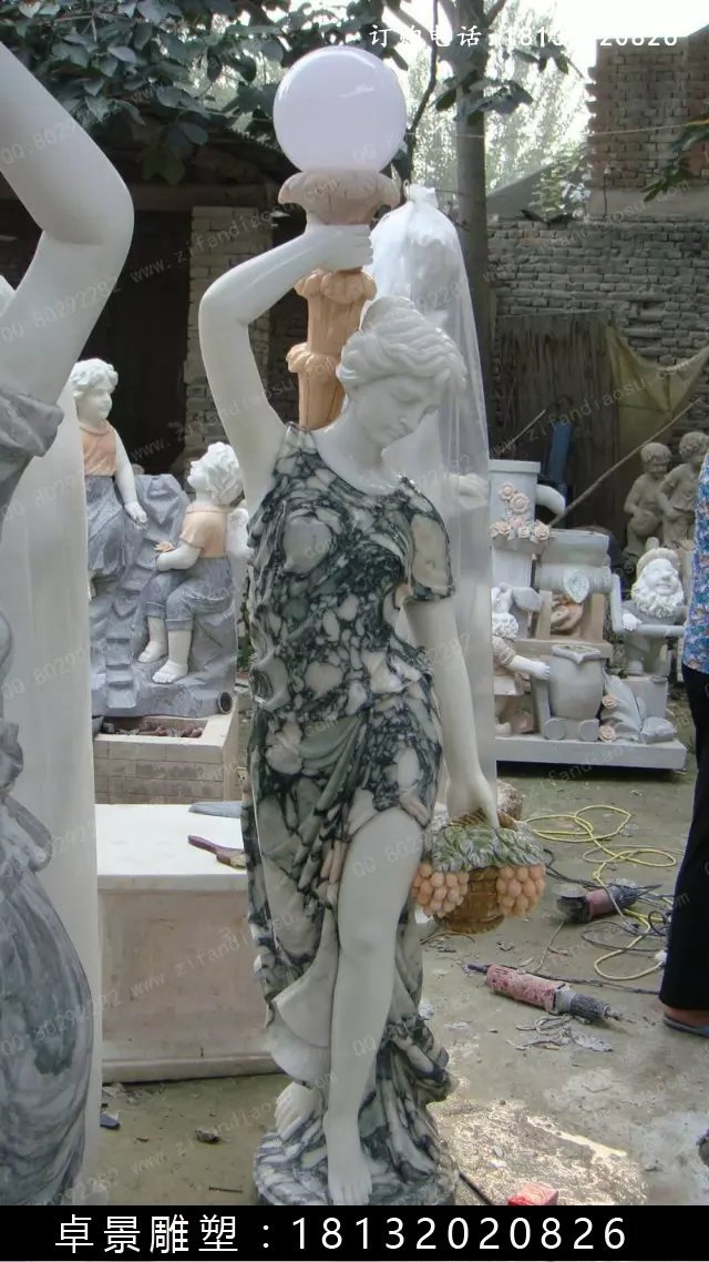 侍女石雕，侍女石燈 (2)