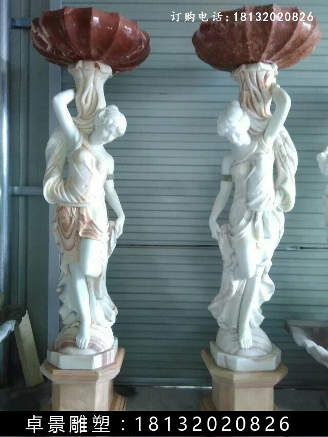 西方美女石燈，美女雕塑 (4)