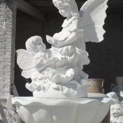小天使石噴泉，漢白玉小天使噴泉雕塑