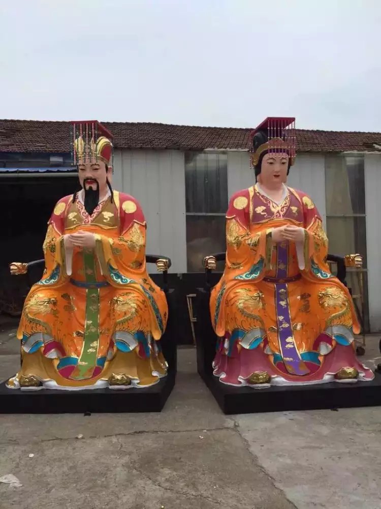 玻璃鋼玉帝王母雕塑，玻璃鋼彩繪神仙雕塑