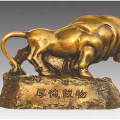 厚德載物銅雕，銅牛雕塑