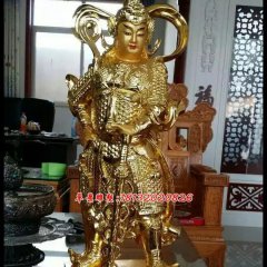 韋佗佛護法銅雕，鎏金銅韋佗護法雕塑