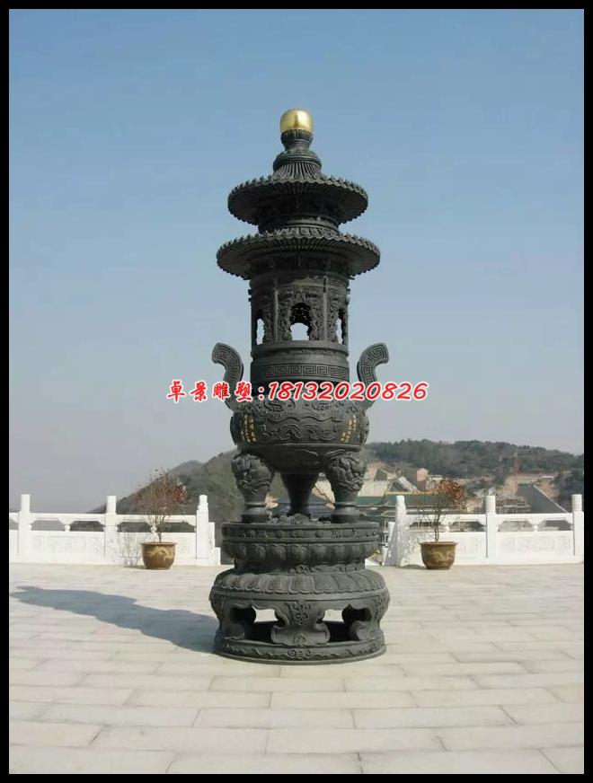 銅香爐，鑄銅香爐雕塑 (1)