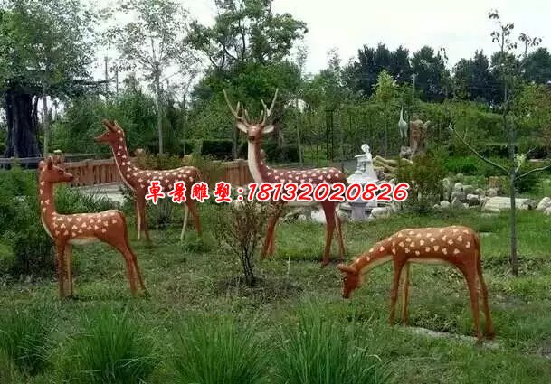 玻璃鋼梅花鹿雕塑，玻璃鋼仿真動物雕塑 (2)