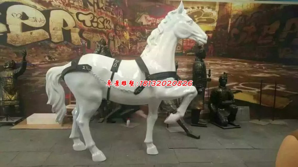 玻璃鋼馬雕塑，玻璃鋼仿真馬雕塑