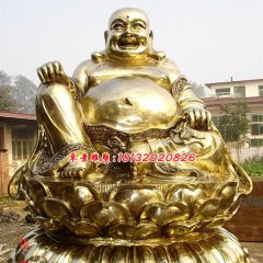 彌勒佛貼金銅雕，大肚彌勒佛雕塑