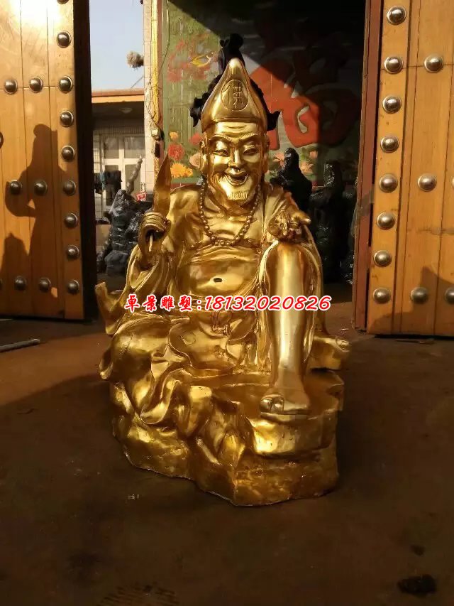 銅雕濟(jì)公,貼金濟(jì)公雕塑