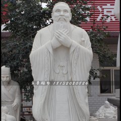 孔子石雕，漢白玉孔子雕塑，校園名人石雕