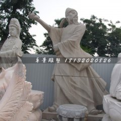 李白石雕，校園名人石雕