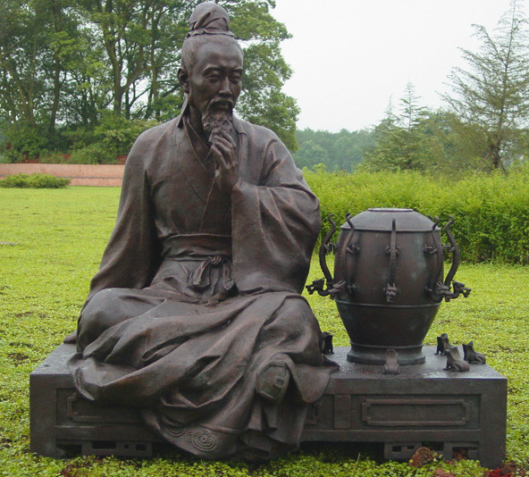 張衡銅雕，校園名人銅雕