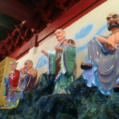 玻璃鋼十八羅漢雕塑，玻璃鋼彩繪羅漢雕塑