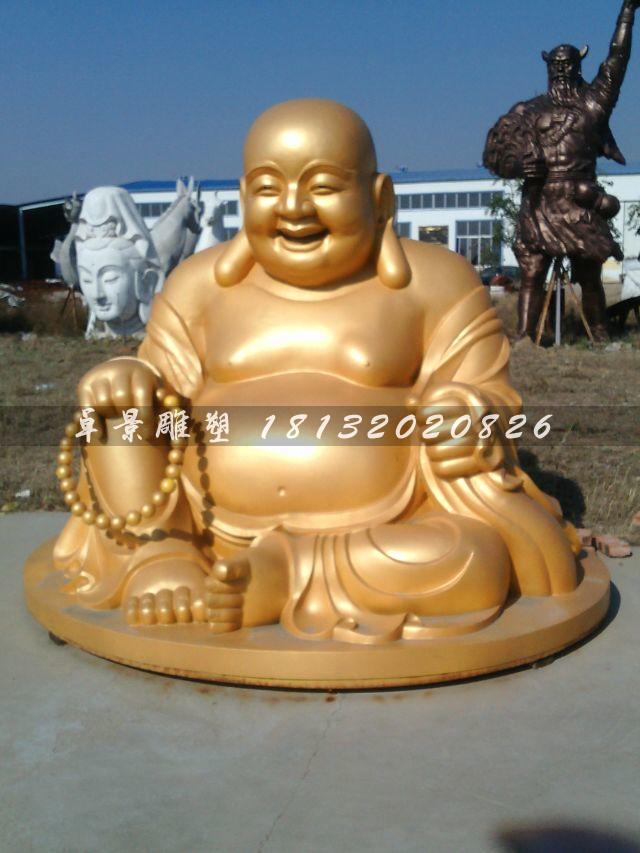 彌勒佛銅雕，貼金銅彌勒佛雕塑，笑面佛銅雕