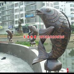 銅魚雕塑，銅魚噴泉雕塑