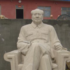 毛主席石雕，坐著毛主席石雕，大理石毛主席雕塑