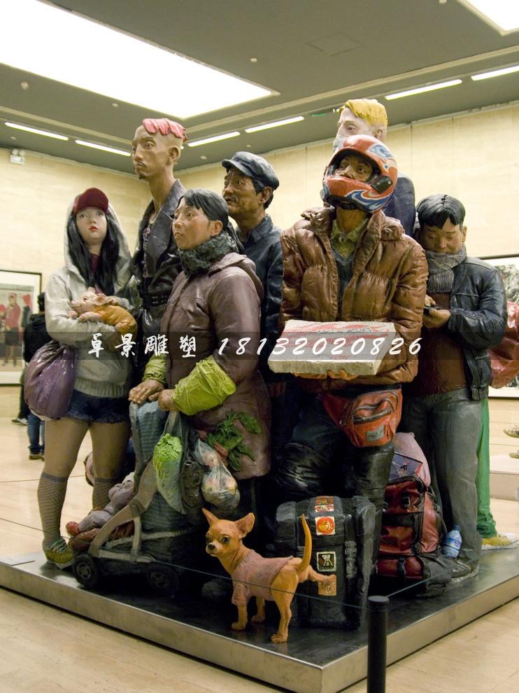 玻璃鋼人物雕塑，玻璃鋼廣場(chǎng)雕塑