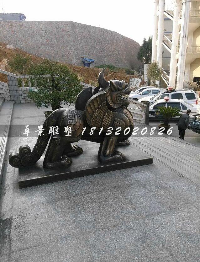 獨(dú)角獸銅雕，法院獨(dú)角獸雕塑