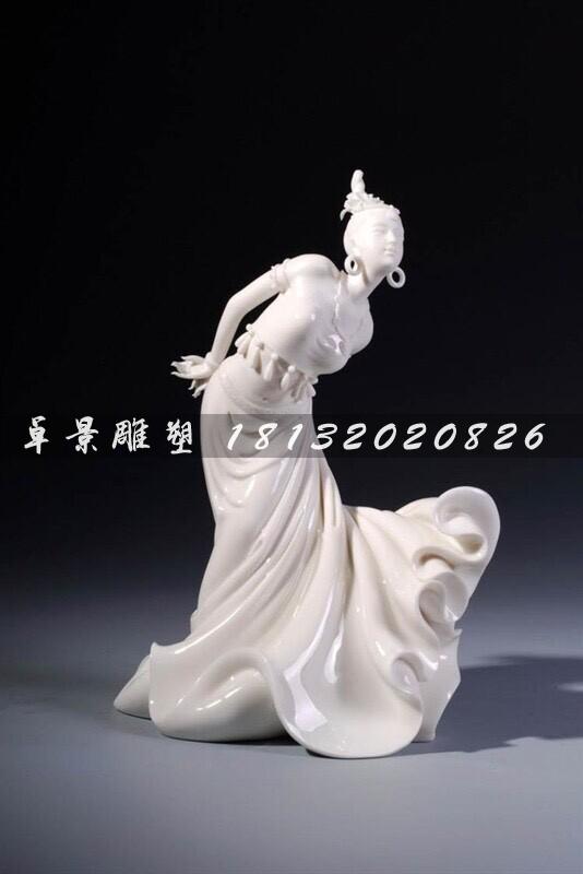 美女跳舞石雕，漢白玉美女雕塑