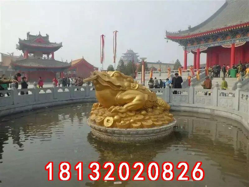 金蟾銅雕，招財金蟾銅雕