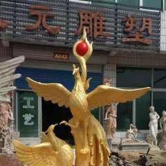 玻璃鋼鳳凰雕塑，玻璃鋼動(dòng)物雕塑